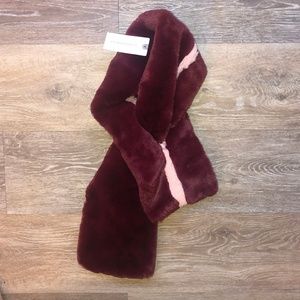 Anthropologie Maroon/Pink Velvet Scarf
